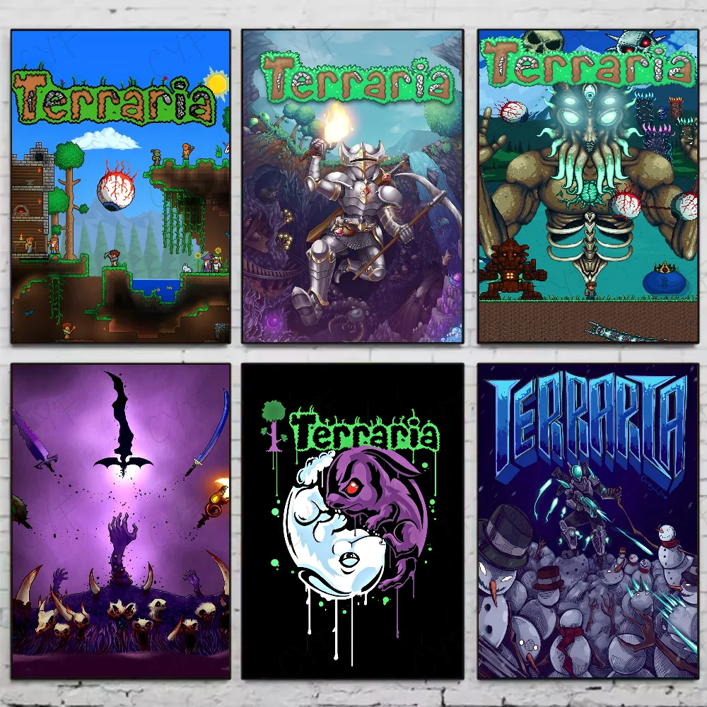 Affiche autocollante de jeu t-erraria Cool, 1 pièce, Art mural