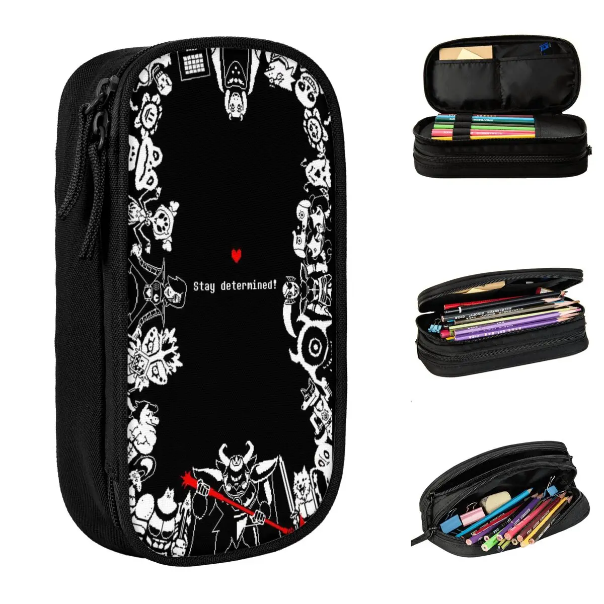 Undertale-Trousse à crayons de jeu pour enfants, porte-stylo Gamer, grand