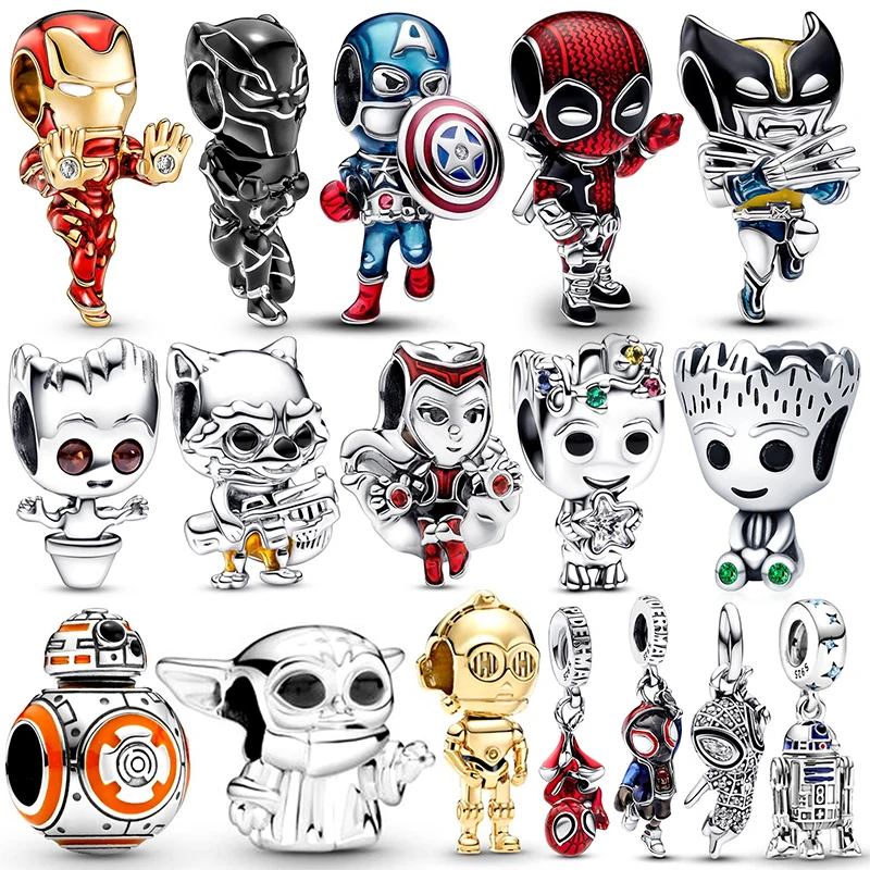 Pendentif en argent sterling 925 de la série Marvel et