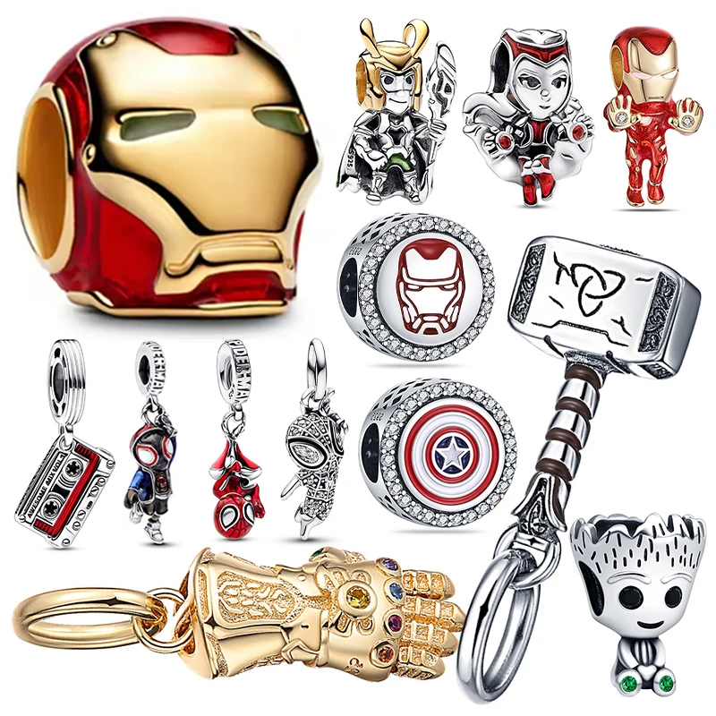 Perles de charme de super-héros Marvel Avengers, casque Spider-Man Iron
