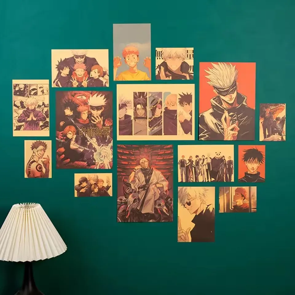 15 affiches de personnage Gojo Satoru de l'anime Jujutsu Kaisen,