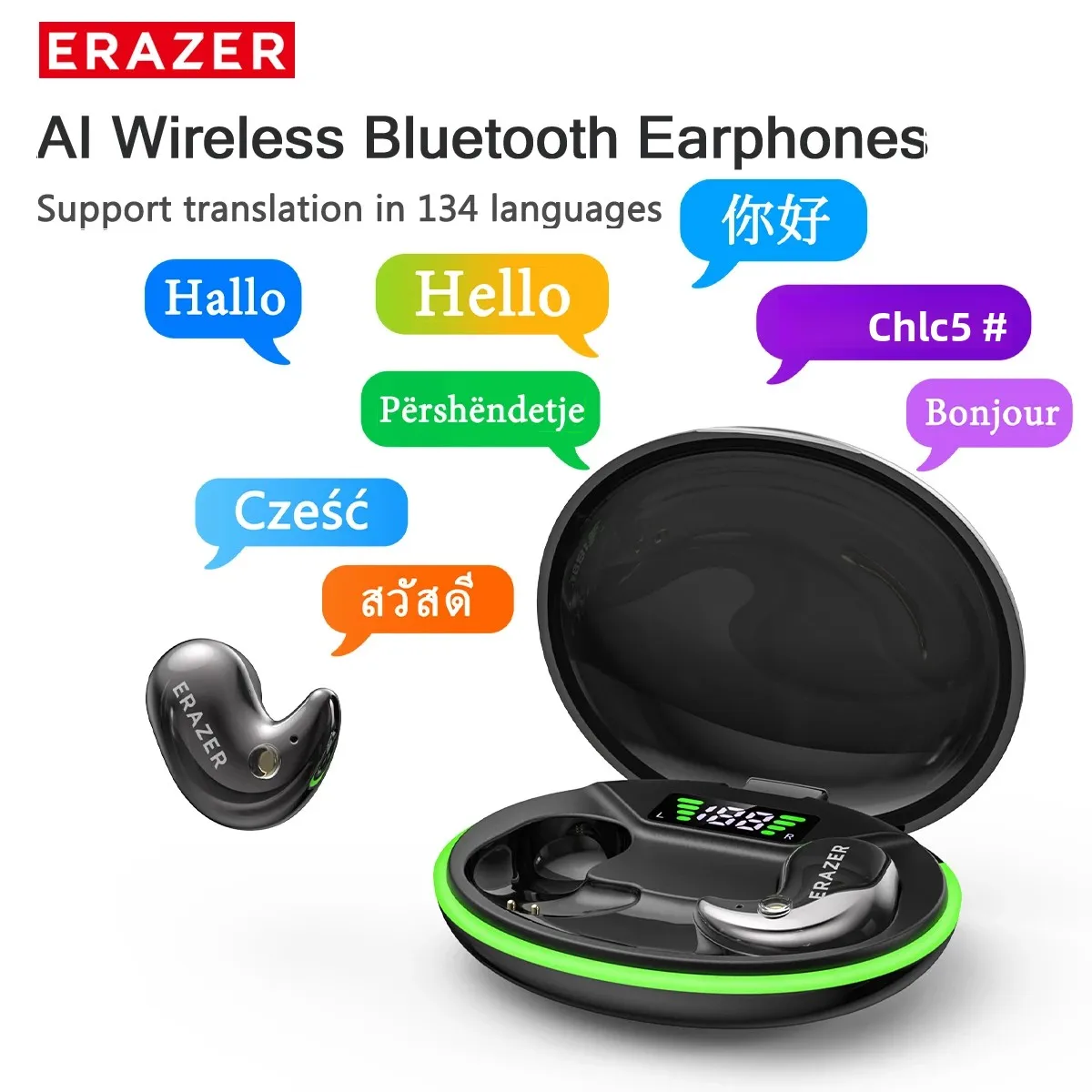 Écouteurs intra-auriculaires Bluetooth EARZER XF58 avec microphone, traducteur, écouteurs TWS,