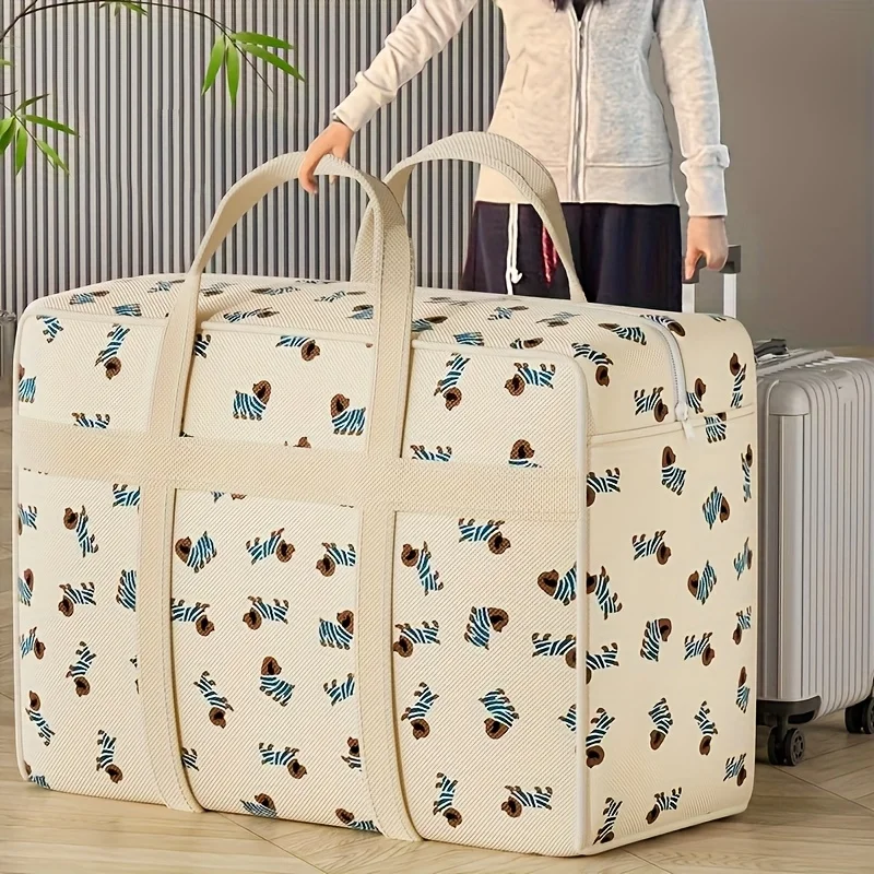 Sac organisateur de bagages pliable avec motif de chiot mignon,
